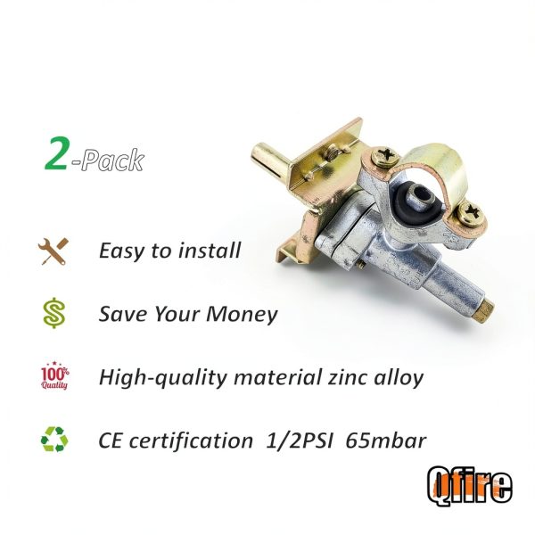 2-Pack Griddle Burner Valve For Blackstone 36 Gas Grill Griddle 1554 Replacement Parts, For Blackstone LPG Grill Replacement Gas Valve-2