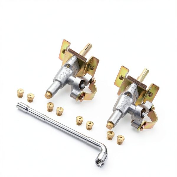 Griddle Burner Control Valve, Compatible with 36" Blackstone Tabletop Griddle 4 Burner and 2 Burner Grill, 1554 1565 Griddle Gas Valve Parts Replacement 2 Packs with Universal Orifice-4