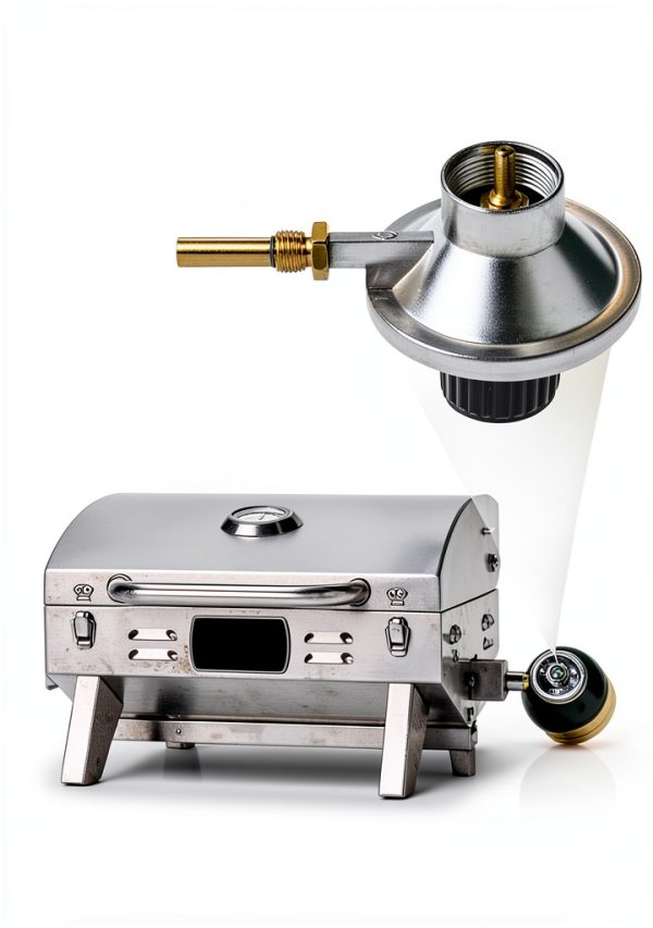 Grill Regulator Valve with Knob, Replacement for Masterbuilt Smoke Hollow 205 FM205, Compatible with Part 205-REG, 1 Pack Gas Control Valve-3