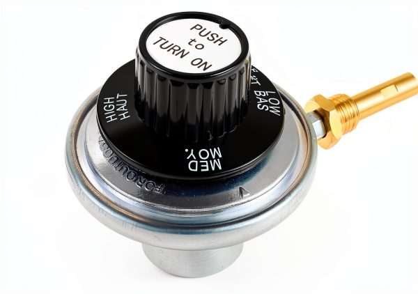 Grill Regulator Valve with Knob, Replacement for Masterbuilt Smoke Hollow 205 FM205, Compatible with Part 205-REG, 1 Pack Gas Control Valve-0