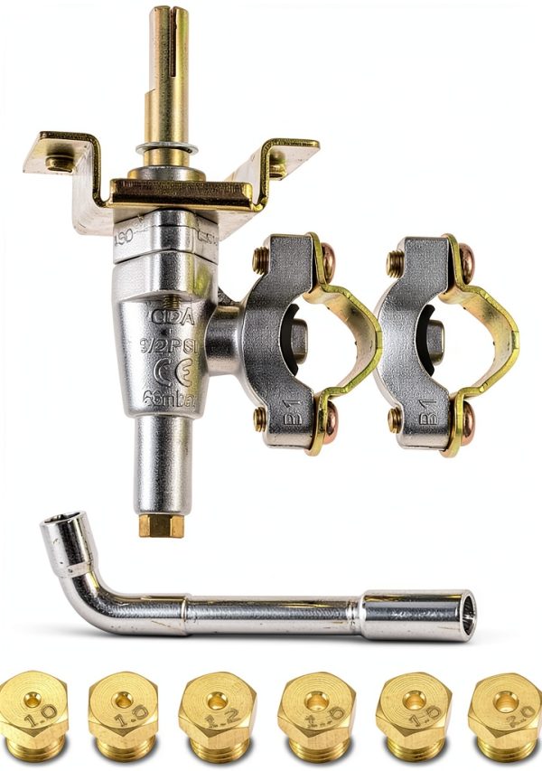 Griddle Burner Control Valve, Compatible with 36" Blackstone Tabletop Griddle 4 Burner and 2 Burner Grill, 1554 1565 Griddle Gas Valve Parts Replacement 2 Packs with Universal Orifice-0