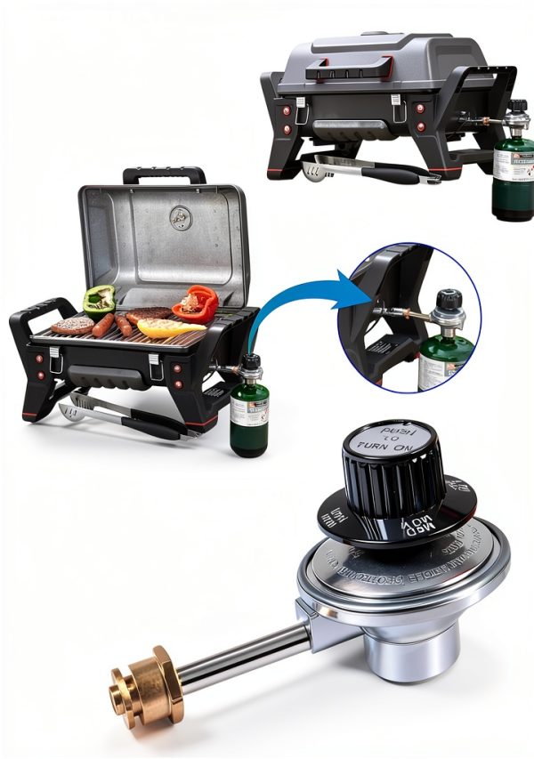 29102349 29103224A Regulator Control Valve Replacement fits Charbroil Grill2Go X200, Tru-Infrared 2012 Portable Gas Grill, Liquid Propane BBQ Regulator Adapter-1